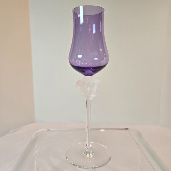 VERSACE Rosenthal Versace Medusa Lumière Grappa Glass - 4 Frosted Medusa /Purple - Picture 5 of 12